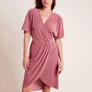 Anthropologie Velvet Plisse Dress